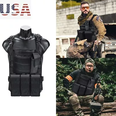 Tactical Vest Military Airsoft Molle Quick Release  Assault Plate Carrier • $18.99