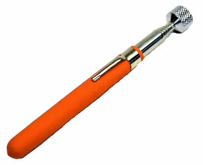 10 LB Telescoping Magnetic Pick-Up Tool With Pen Clip 26  Long Orange Handle  • $6.90