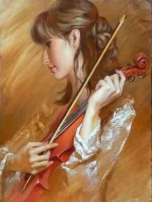 Handmade Oil Painting The Woman With The Violin Home Decor Modern Art On Canvas • $69