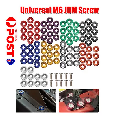 10Pcs Universal M6 JDM Screw Washer Bumper Nut Bolts Car Engine Bay Fender Kit L • $6.98