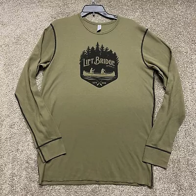 $17.99 • Buy Lift Bridge Brewing Shirt Mens XL Brown Long Sleeve Thermal Outdoors Minnesota