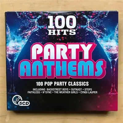 Various Pop Hits Party Anthems - 100 Hits Cd 2016 5cd Set In Fold Out Card Cover • £10