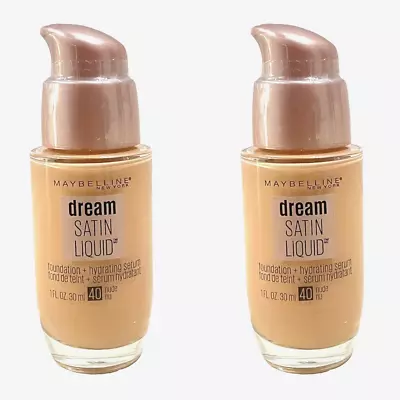 Lot Of 2 Maybelline Dream Satin Liquid Foundation + Hydration Serum 40 Nude • $33.95