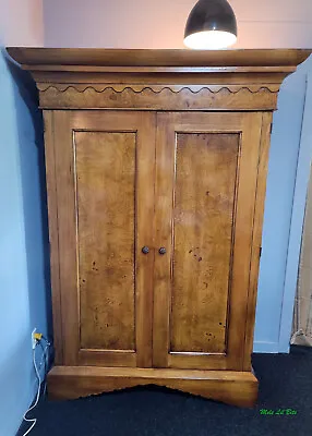 Heavy Burl Wooden Media Armoire Entertainment Cabinet Wardrobe • $540