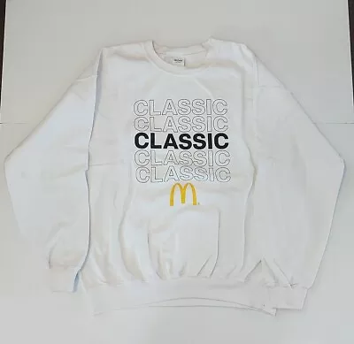 McDonalds Classic Mens Crew Sweat Jumper Fleece Gildan Size L Big Mac Nuggets • $20.88