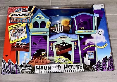 🔥RARE! Matchbox Hero City Haunted House “Bonus🌟 Play-mat & Glow Car  2003” • $99