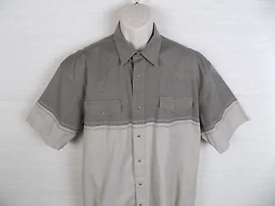 Roper Shirt Size XL Western Embroidered Grey Beige Colorblock Snap Button  • $29.69