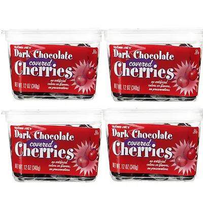 4 Packs Trader Joe's Dark Chocolate Covered Cherries 12 Oz Each Pack • $34.90