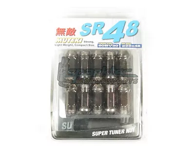 Muteki SR48 Extended Open Ended Wheel Tuner Lug Nuts Chrome Titanium 12x1.5mm • $72.96