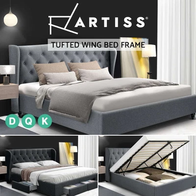 $333.28 • Buy Artiss Bed Frame Double Queen King Size Gas Lift Storage Drawers Mattress Base