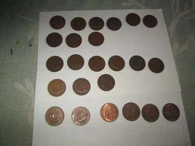 £4 • Buy British Old Half Penny Coins 1940s To 1960s 1/2d Copper