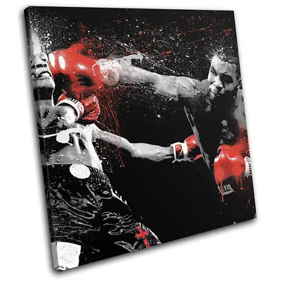 Mike Tyson Boxer Red Gloves Boxing Sports SINGLE CANVAS WALL ART Picture Print • £19.99