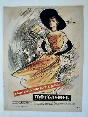 Vintage Australian Advertising 1952 Ad MOYAGASHEL FABRICS Clothing Dress Art • $17.95