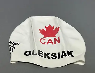 New Phelps/Oleksiak Swim Competition Race Cap Silicone Canadian Flag*Regular Fit • $8.99