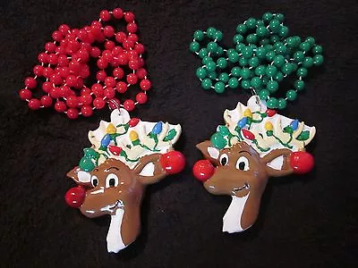 ONE  RUDOLPH The RED NOSED REINDEER W/LIGHTS  CHRISTMAS MARDI GRAS BEAD (B1039) • $5.95