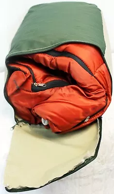 Eddie Bauer Red Sleeping Bag  Green Case Adult Camping Outdoors W/ Blanket • $59.50