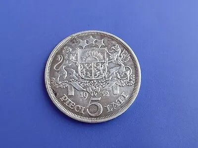 5 Lati 1932-latvia-silver-rare • $65