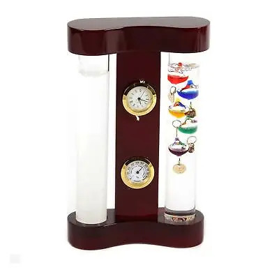 W.M Widdop Galileo Thermometer & Storm Glass 5 Multi Vessels Desk Decor 18cm • £38.99