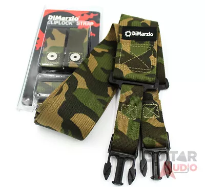 $23.99 • Buy DiMarzio ClipLock Quick Release 2  Guitar Strap - CORDURA CAMOUFLAGE, DD2200CM