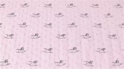 Luxury DIMPLE BABY Cuddle Soft Fabric Material - PINK HORSE • £4.99