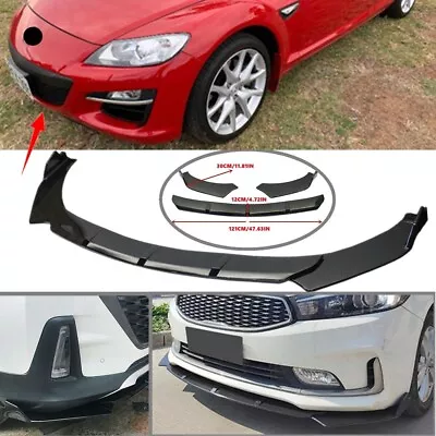 Add-on Universal Front Lip Splitter Spoiler Glossy Black Fit For Mazda RX-8 • $63.99