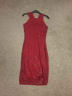 Quiz Clothing Glittery Berry Dress 8 • £15