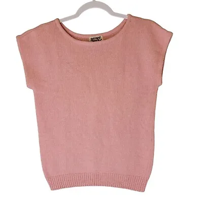 Gerard Works Vintage Silk Angora Knit Vest Womens M Pink Barbiecore Sleeveless • $16.03