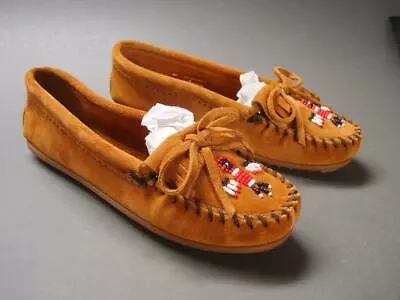 NIB Minnetonka 602 Women's Thunderbird II Brown Moccasin Slippers US 7.5 • $38.03