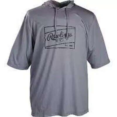 NWT Rawlings Short Sleeve Men's Lightweight Hoodie Grey Size Large • $21.77