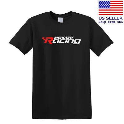 Mercury Racing Logo Men's Black T-Shirt Size S-3XL • $14.71