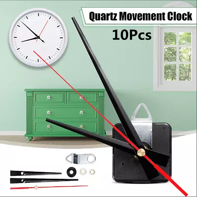 10X Wall Silent Quartz Clock Movement Motor Mechanism Long Spindle Repair Kit AU • $37.09