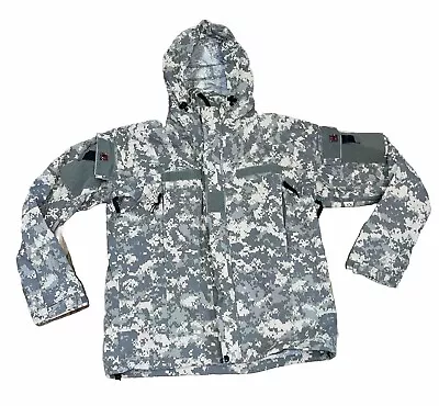 GEN III ECWCS Nylon Stretch CAMO Soft Shell Jacket W/ Hood  Men's Small US ARMY • $24