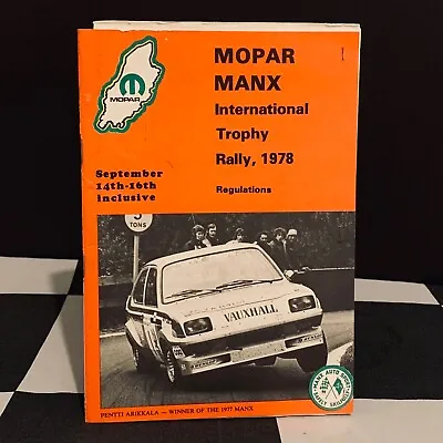 1978 Mopar International Manx Trophy Rally Erc Regulation Programme Booklet Tr7 • £35