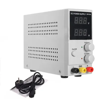 0-30V 0-10A Regulated DC Power Supply Adjustable Variable Lab Power Supply 220V • £58.68