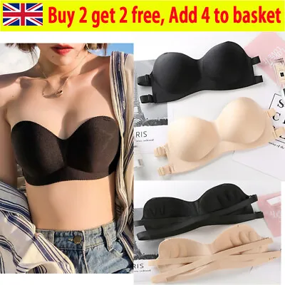 £5.99 • Buy Invisible Strapless Bra Push Up Women's Lingerie Backless Underwear YE