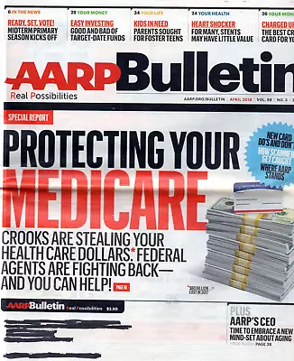 AARP Bulletin - April 2018- Medicare Health Care Midterm Primary Foster Teens • $1.99