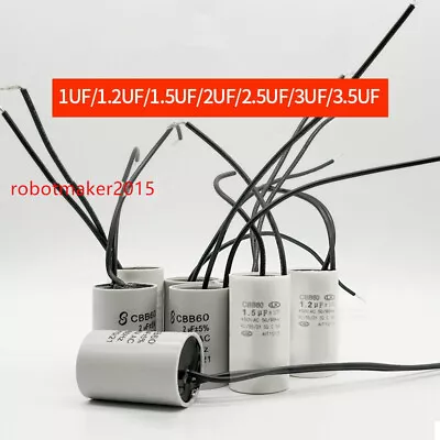 CBB60 2UF/2.5UF/3UF/3.5UF/1.2UF/1.5UF/1UF 450VAC Motor Start Running Capacitors • $3.69