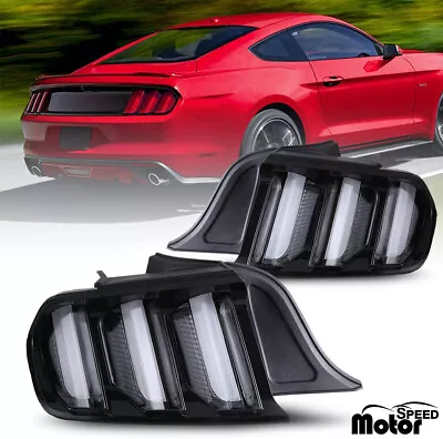 For 2015-2021 Ford Mustang LED Tail Lights Sequential Rear Lamps Black Clear Len • $272.75