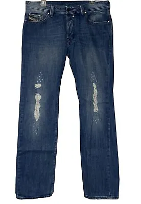 Diesel Jeans Mens 36X34 Button Fly SAFADO Slim Straight Denim Pants 36 X 34 • $54.99