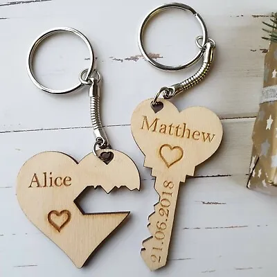 £3.99 • Buy Personalised Valentines Day Gift Present Him/ Her Unique Love Keyring / Keychain