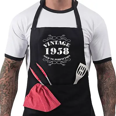 £11.97 • Buy 65th Birthday Gifts For Men Him Dad Husband BBQ Cooking Apron Vintage 1958