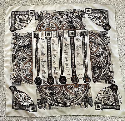 Celtic Scarf Book Of Kells Dublin Ireland Square Brown Tan Trinity History Irish • $18