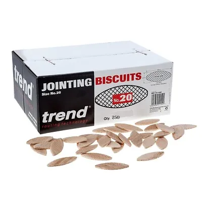 £17.99 • Buy 250 TREND Wood Biscuits Size 20 Joining Dowel Jointing Worktop Hardwood Joinery