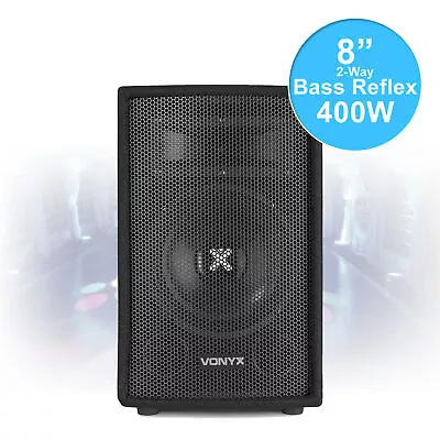 8  Inch Passive DJ PA Speaker 400W 2-Way Home Audio Bedroom Monitor Hi-Fi System • £70