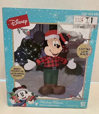 Disney Holiday Inflatable 3.5 Ft. Outdoor Woodland Mickey LED Polyester Multi • $49.95