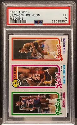 72685957 MAGIC JOHNSON JOHN LONG RON BOONE 1980 Topps RC Rookie PSA 5 HOF • $0.99