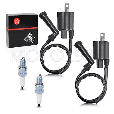 Ignition Coil R+L + Spark Plug + Cap For Yamaha Virago XV700 XV750 XV1000 XV1100 • $42.99