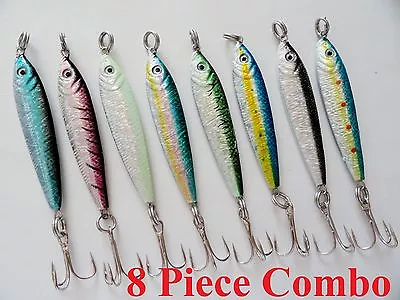 8 Pieces Mega Live Bait Metal Jigs Combo Weight: 1oz2.5oz 3.5oz4.5oz & 6.5oz  • $24.99