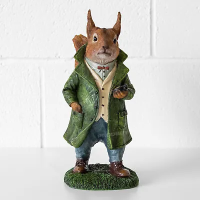 Dapper Mr Red Squirrel Garden Ornament 31cm Resin Quirky Lawn Sculpture Figure • £27
