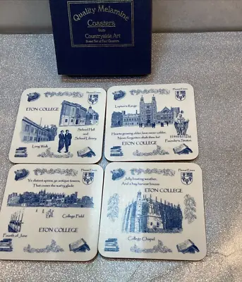 Vintage 'Eton College' Melamine Coasters X4 • £15